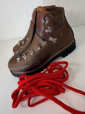 Kastinger Austria Vintage Alpine Hiking Boots Brown Leather Lug Sole Size 7